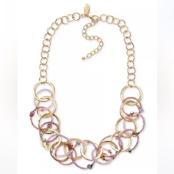 Style & Co. Jewelry - NWT STYLE & CO Mixed Stone Beaded Link Statement Necklace, 18" + 3" extender